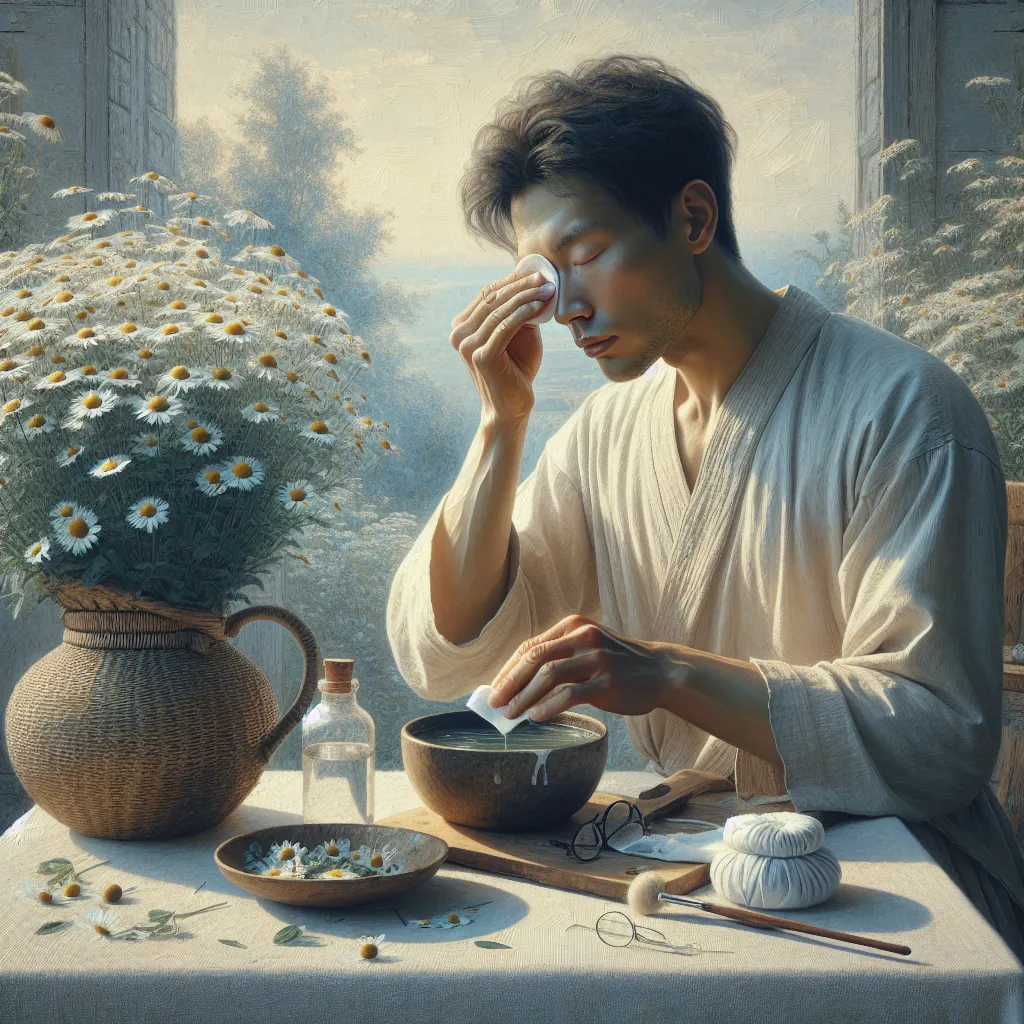 How to Prepare a Herbal Chamomile Eye Compress for Eye Strain